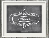 Items similar to Printable Chalkboard Art - Welcome Chalkboard - 8x10 ...