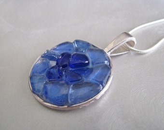 Sea Glass Jewelry - Cobalt and Cornflower Blue - Sea Glass Necklace - Beach Glass Jewelry