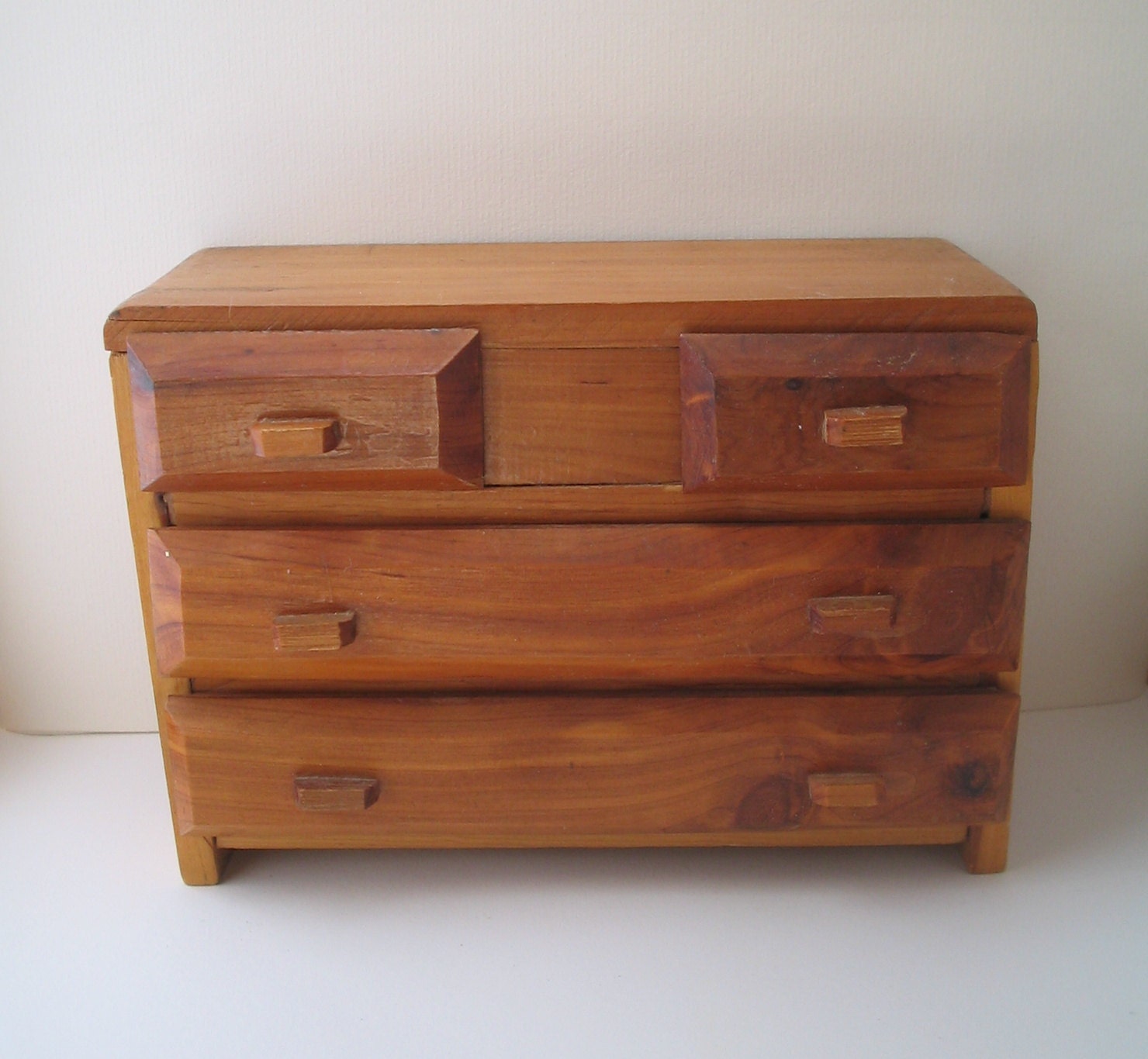 Vintage Wooden Jewelry Box Doll chest Handmade Haute Juice
