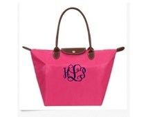 Pink Personalized Bag - Large Tote - Nylon fold up style - monogrammed ...