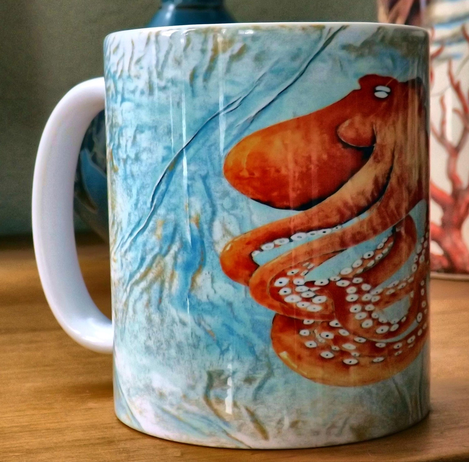 octopus coffee mug by MyFishArt on Etsy