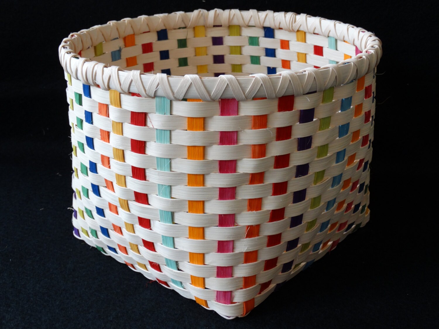 Hand Woven Basket in Medium Green with by ColorBasketStudio