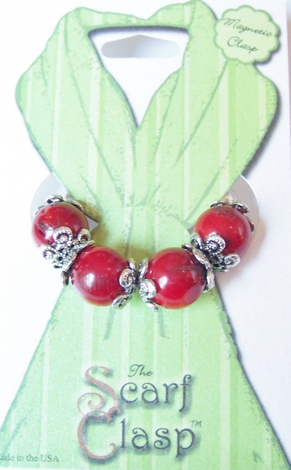 Scarf jewelryScarf ClaspClip Holder Clasp Red