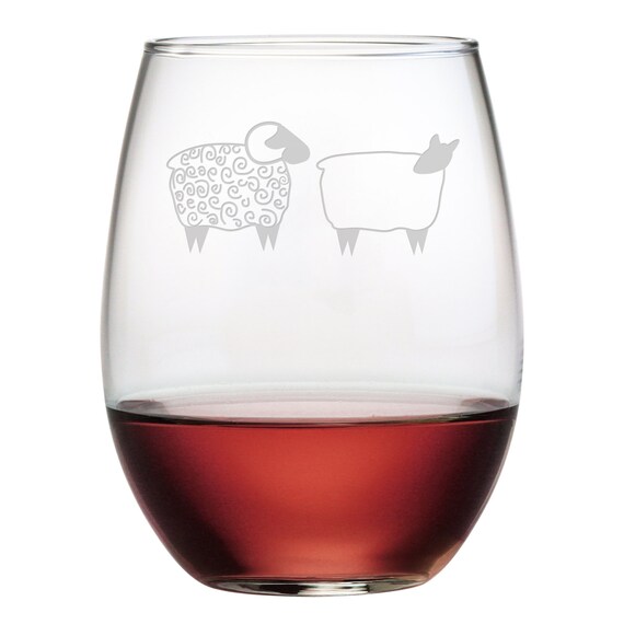 Stemless small wine glass by Feederbrook on Etsy