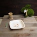 Brown rabbit bunny ceramic dish, spring rabbit square dish, Easter rustic home decor