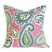 Paisley Pillow Covers, Pink Green Toss Pillows, Fun Bright Cushion Covers, Whimsical Pillows, Dorm Decor, PILLOW SALE, 18x18