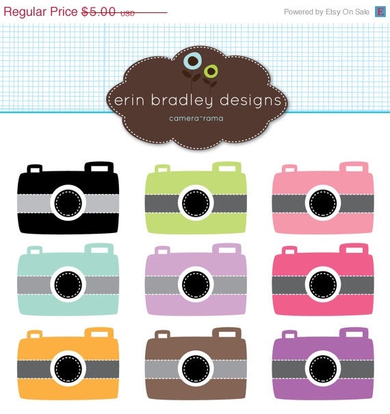 50% OFF Camera Clip Art Clipart Photography Graphics for Personal & Commercial Use Instant Download Il_570xn