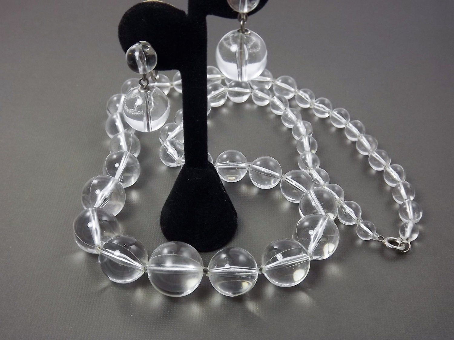 Clear Lucite Set Lucite Jewelry Lucite Earrings by STLvintage