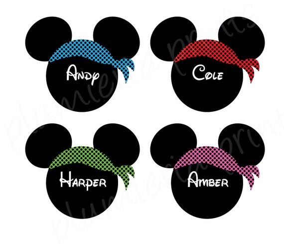  Pirate Matey Mickey Mouse Head Magnets