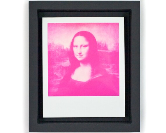 Items similar to Miniature Artwork Mona Lisa Pink 