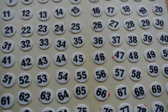 set of 90 x vintage bingo lotto housie plastic disc numbers