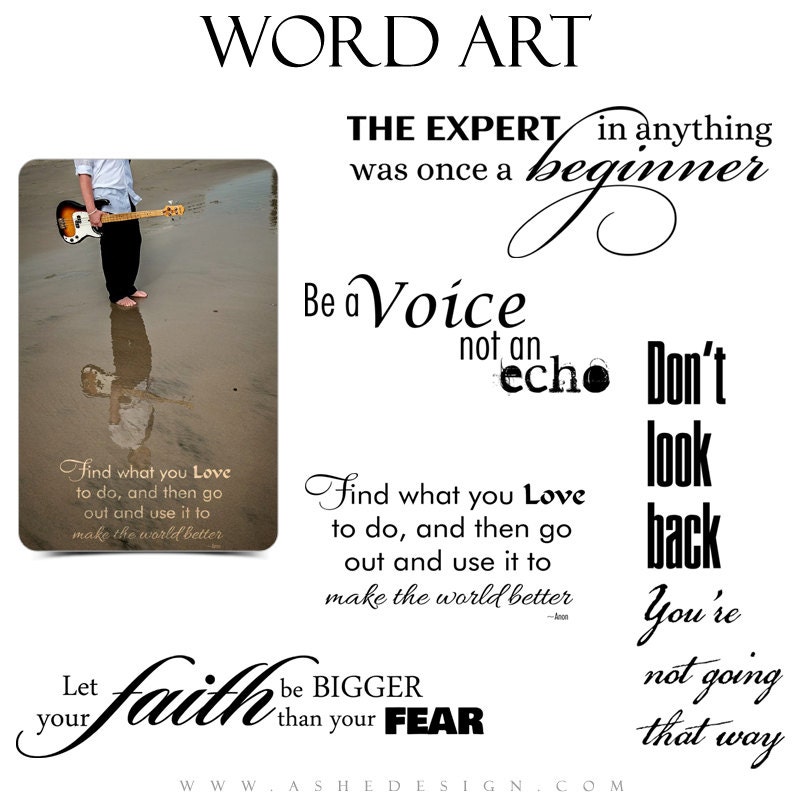 Inspirational Word Art Quotes Photo Overlays for by ashedesign