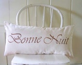 Good Night pillow cover - bonne nuit - lumbar - linen - bedroom - nursery - french - cushion cover - french decor - bed - beddin