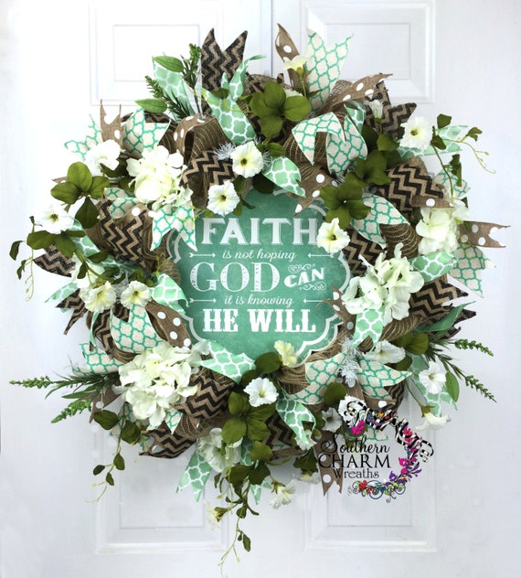 Everyday Wreath Faith Based Wreath Petunia by SouthernCharmWreaths