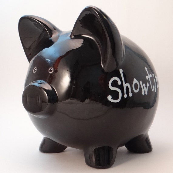 Black Piggy Bank Personalized Piggy Bank Plain Black Bank