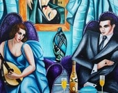 Original Fine Art Print Still Life Wine Figurative Lovers Couple Portrait From Original Oil Painting Lovers Serenade by k Madison Moore Original Fine Art Print Still Life Wine Figurative Lovers Couple Portrait From Original Oil Painting Lovers Serenade by k Madison Moore
