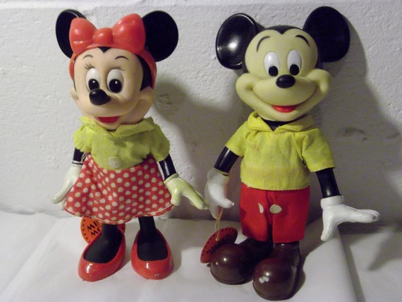 vintage mickey and minnie mouse dolls