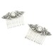 Gothic Lolita Hair Combs - Tick Tock Steampunk Hair Combs - Alice in Wonderland Inspired - w/ Vintage Clock Cameos - SET of 2 - By Ghostlove