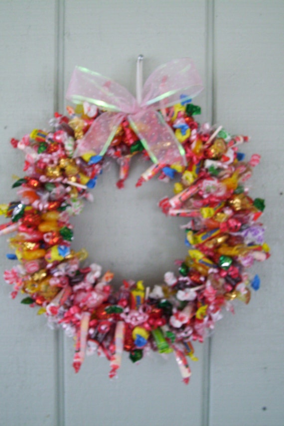 candy wreath by babybundlesandmore on Etsy