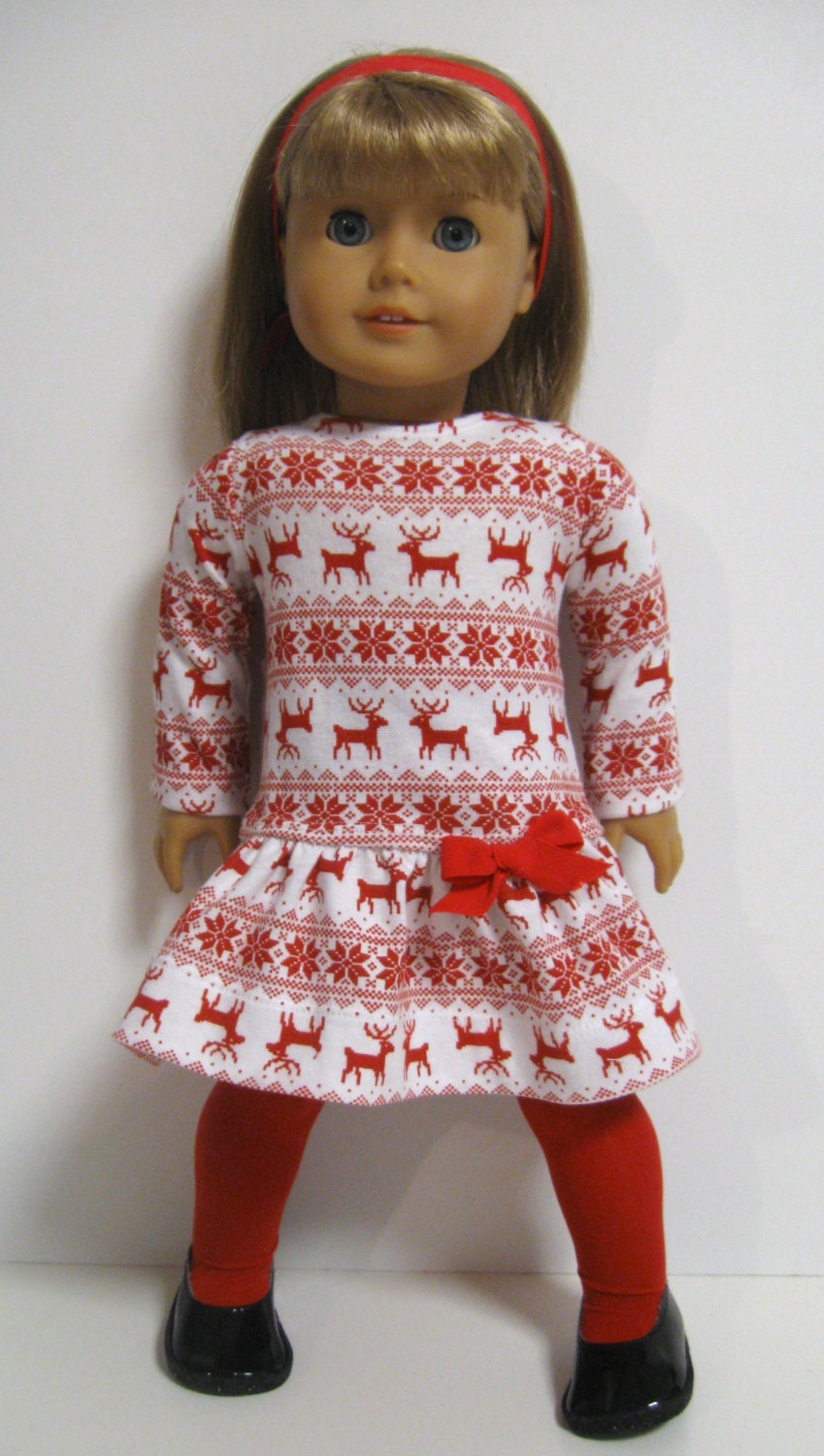 American girl doll clothes Red Reindeer