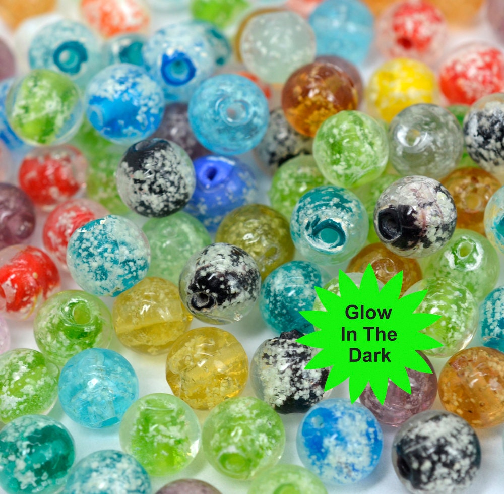 Glow in The Dark Beads 20pcs 10mm Mixed Color