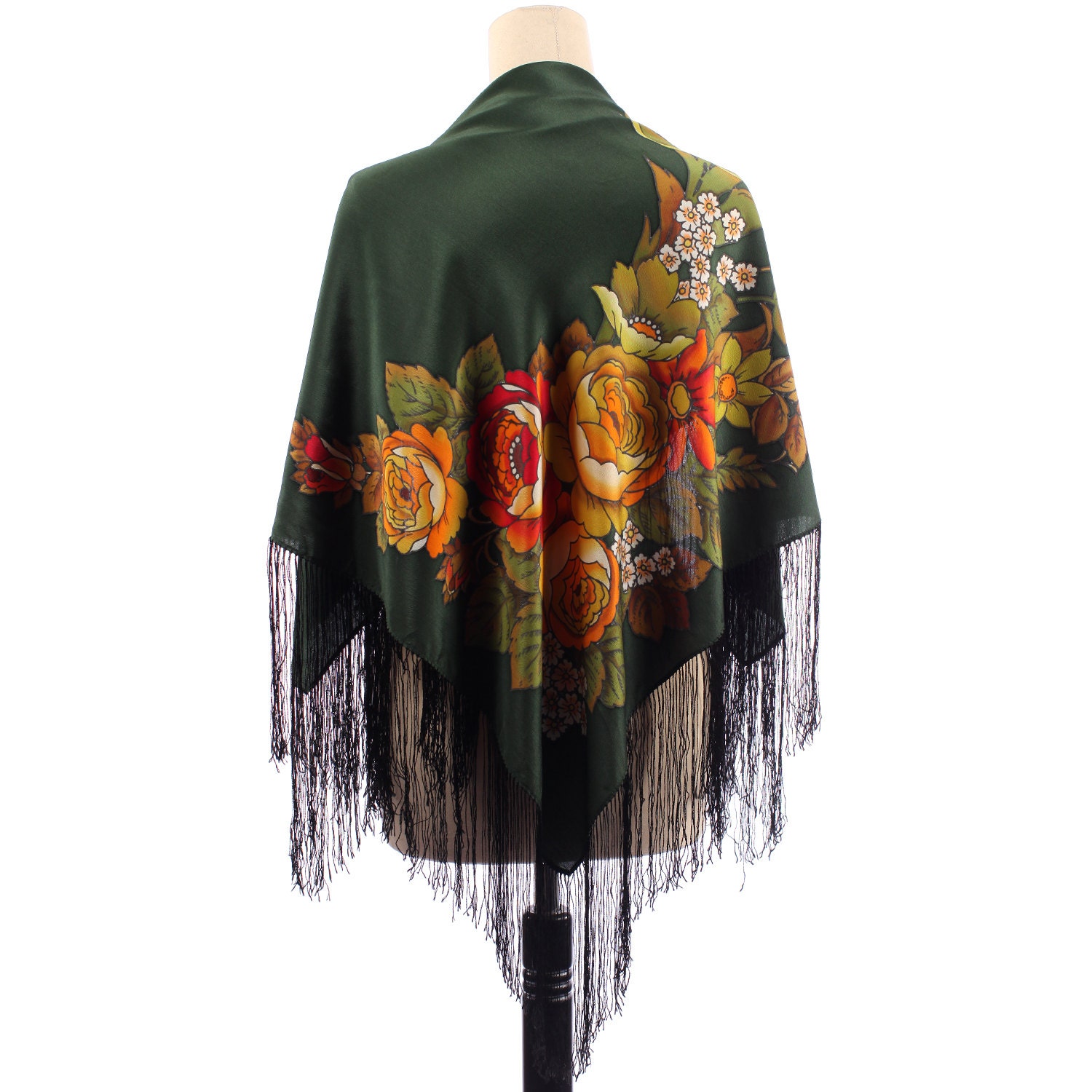 Women Vintage Floral Shawl Scarf main image 1