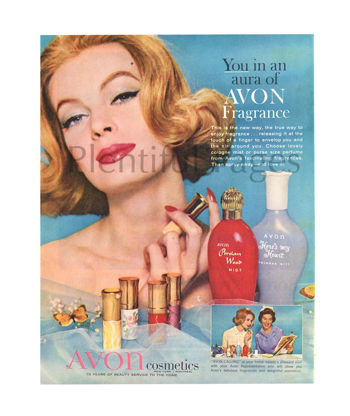 1961 Avon Fragrance Vintage Ad You in an Aura of Avon