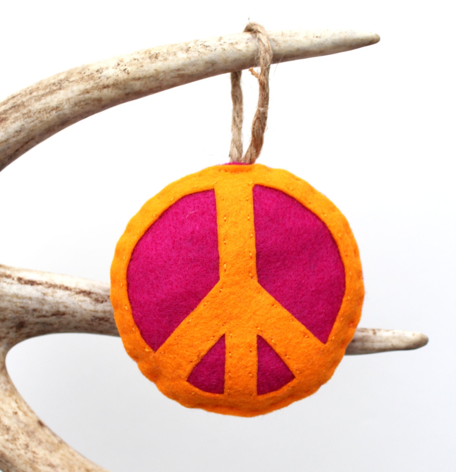 Peace Sign Felt Christmas Ornament (Made to Order)