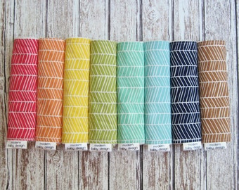 3 Herringbone Baby Burp Cloths with Minky Back, Joel Dewberry Herringbone Fabric Baby Burp Cloths, Pick from 8 Colors by Modern Baby Design