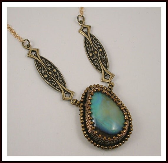antique opal pendant necklace