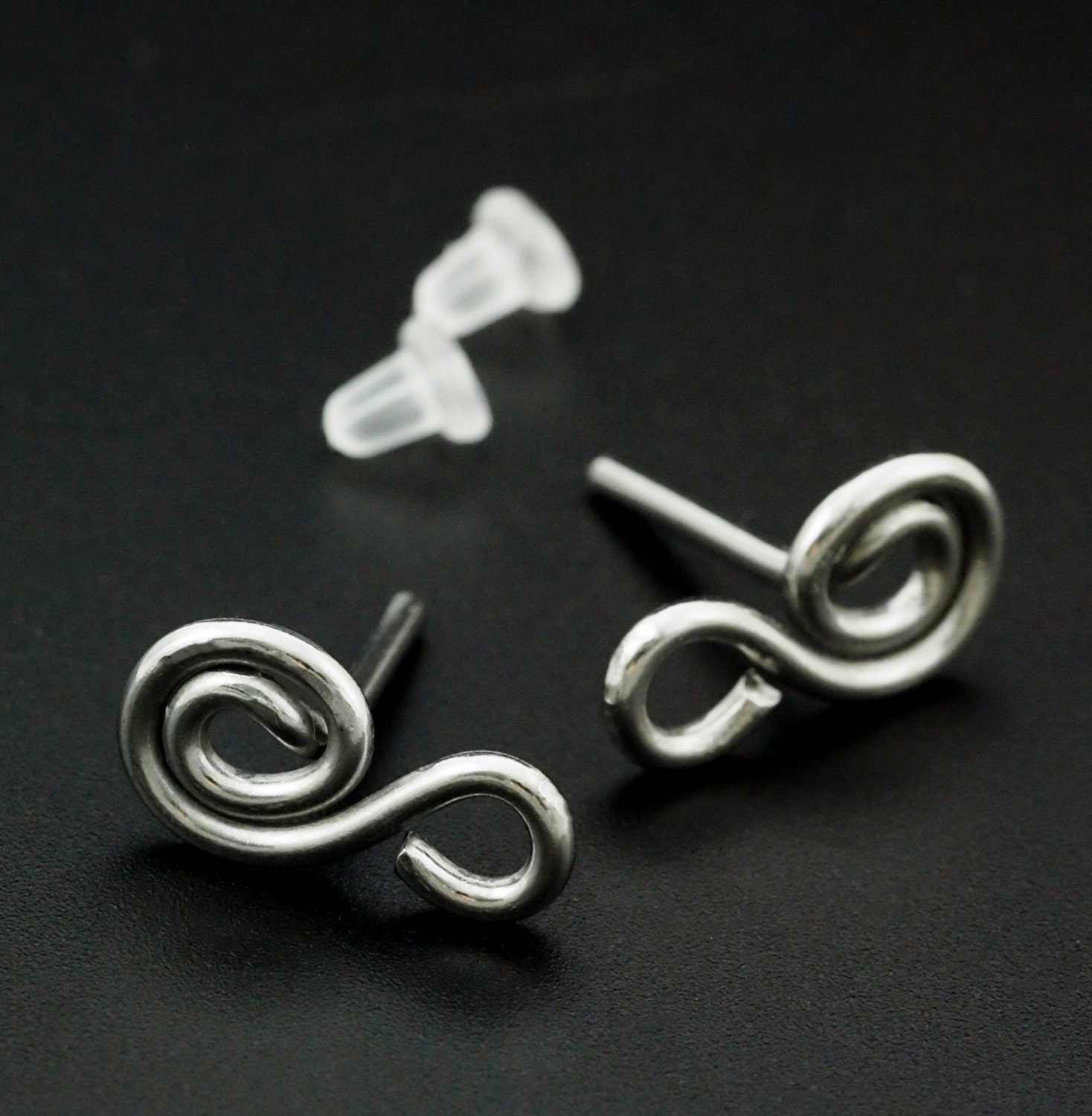 1 Pair 14 gauge Handmade Ear Posts with Loops Top Shelf