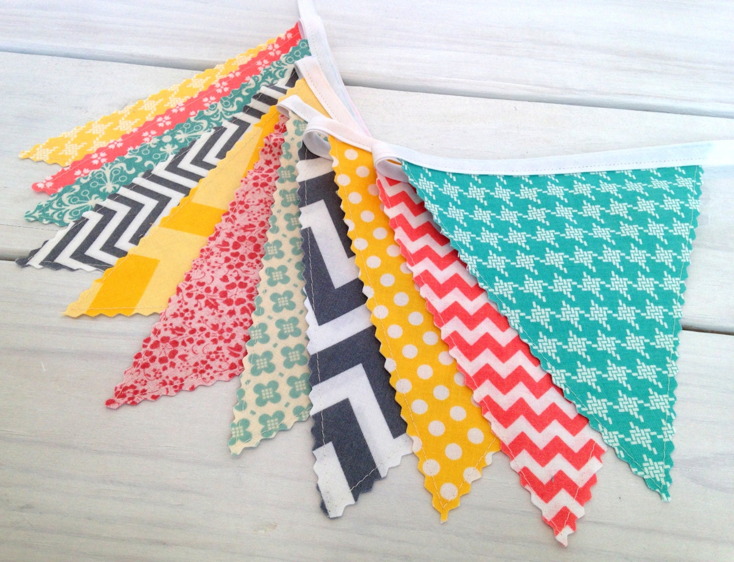Bunting Fabric Banner Fabric Flags Nursery Decor by thespottedbarn