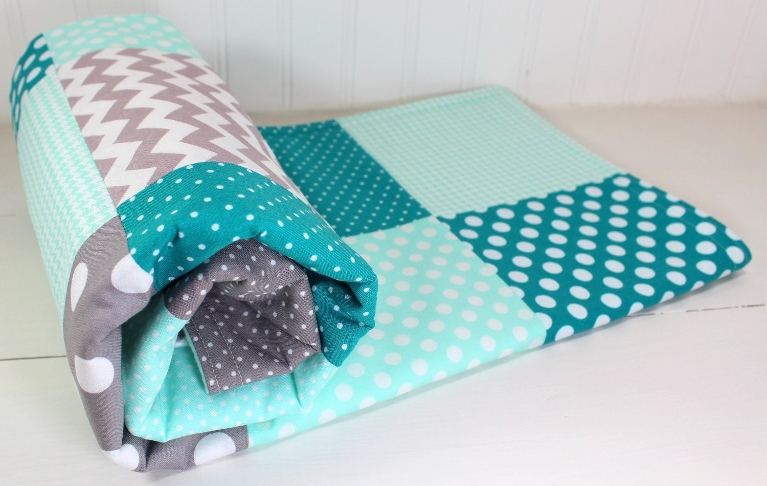 Baby Blanket Unisex Patchwork Baby Blanket by theredpistachio