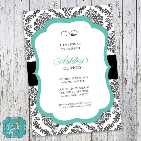 Breakfast At Tiffany's Invitation Quinceañera By FlairandPaper