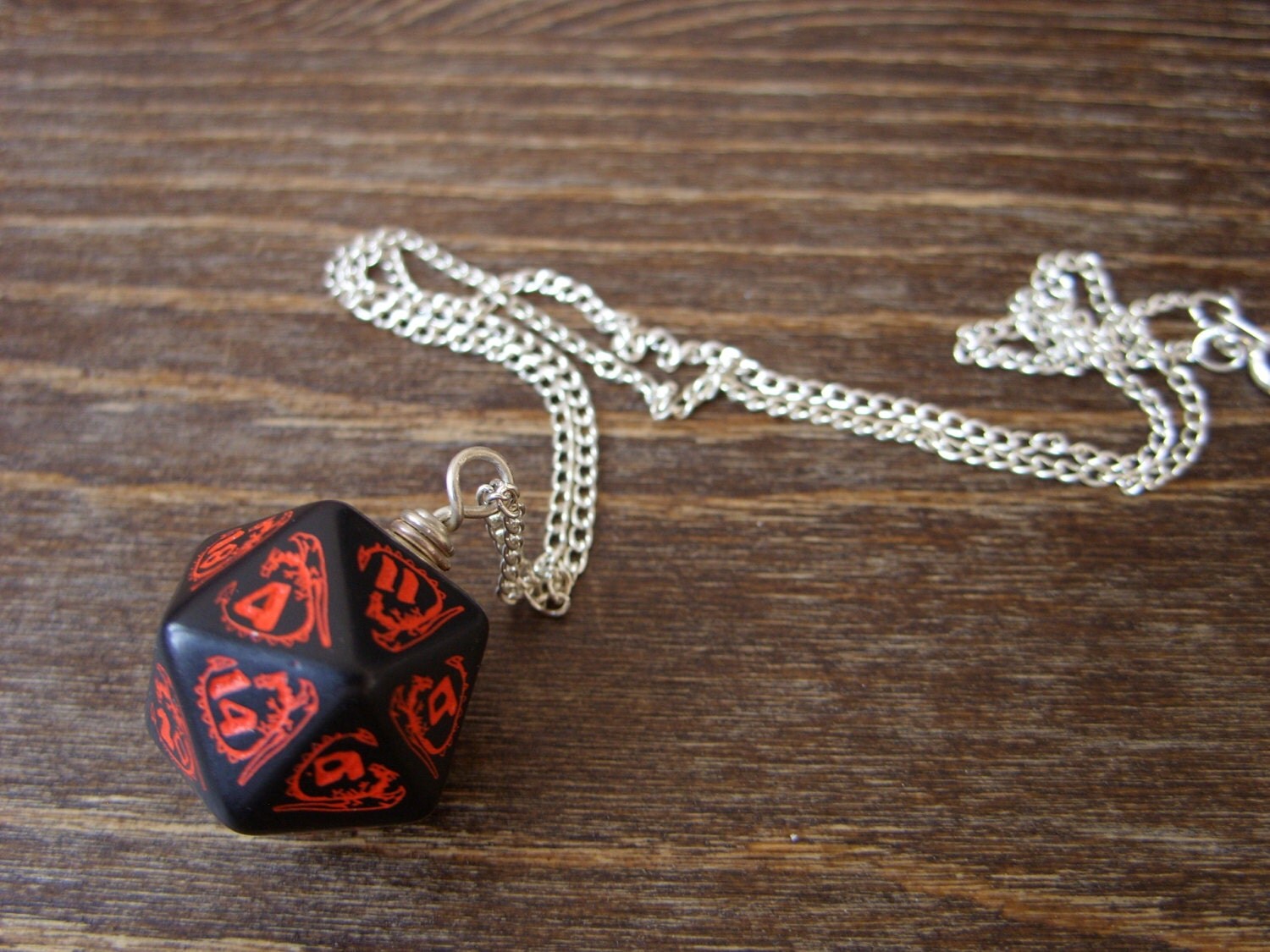 dragon necklace dungeons and dragons pendant D20 by MageStudio