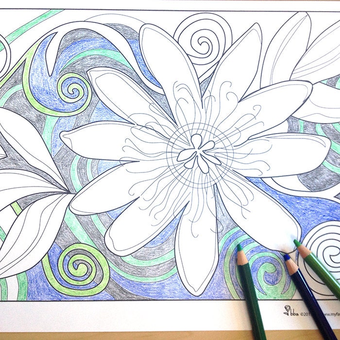 passion flower art coloring page printable adult by favoriteflower