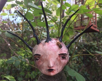 Creepy strange Bee keeper art doll Opteria