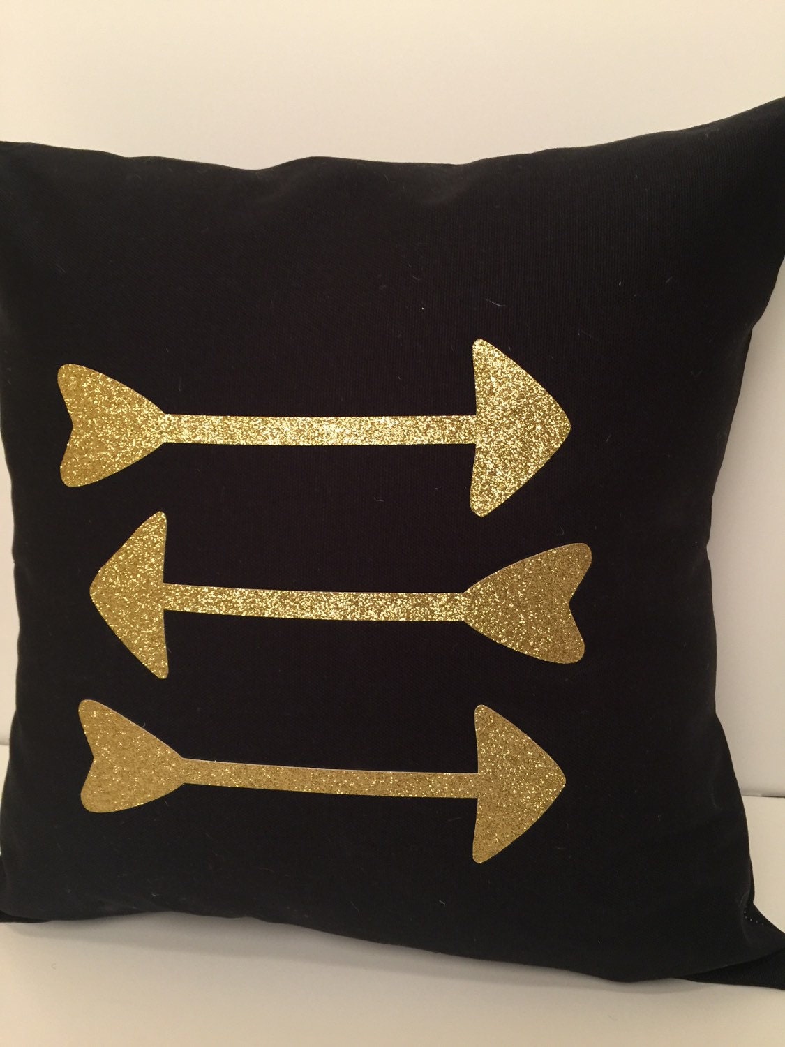 Gold arrow pillow Arrow decor Black and gold love pillow
