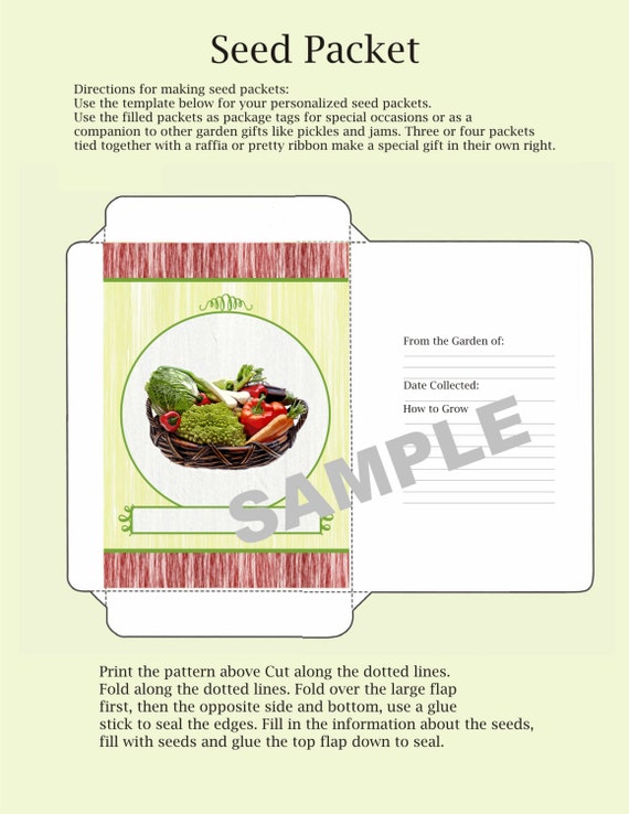 DIY Printable Seed Packet Designed for Vegetable Seeds