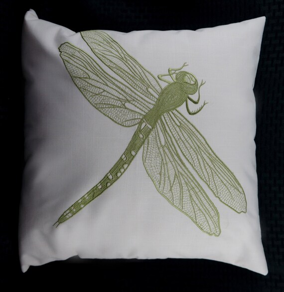 Dragonfly Pillow Cover Embroidery Spring Pillow Summer