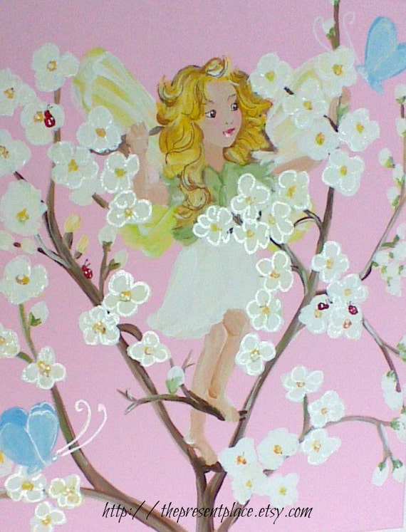One fairy painting with a fairy flowers and by thepresentplace