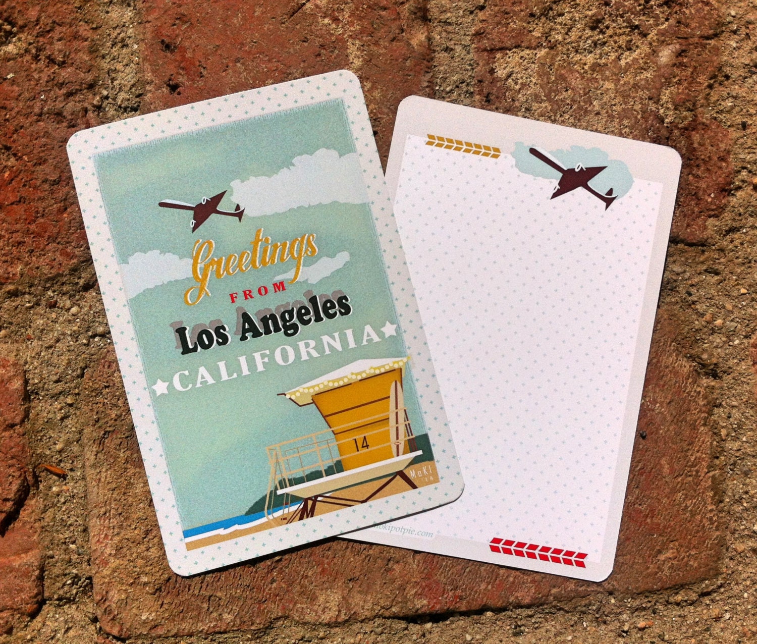 Greetings from Los Angeles set of 4 Note Cards