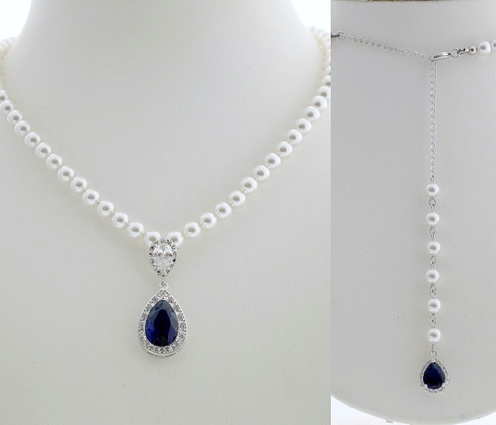 Backdrop Bridal Necklace Wedding Jewelry Pearl Backdrop