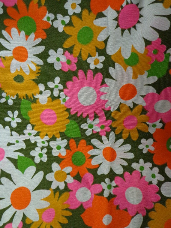 Vintage Flower Power Fabric