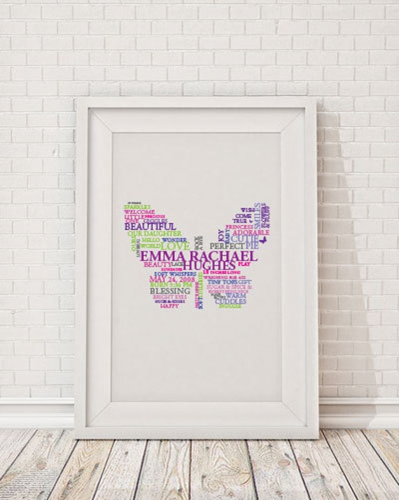 Custom Butterfly Word Art