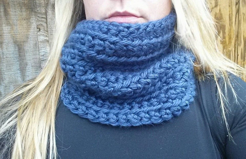 Crochet Navy Neck Gaiter