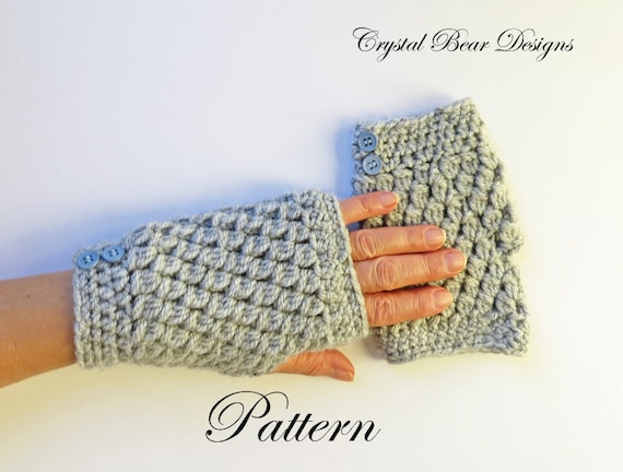 Crochet Fingerless Gloves PATTERN / Texting Gloves / Gauntlets