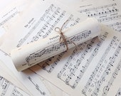 Small Vintage Sheet Music (15 Sheets) Petite size  - Altered Art, Craft, Mixed Media and Scrap Book Supplies and Projects