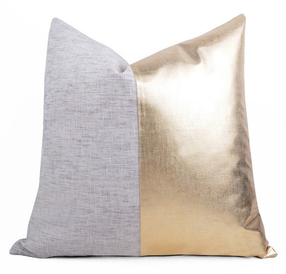 All size custom pillow Pillow Cover Gold gold pillow by sukan