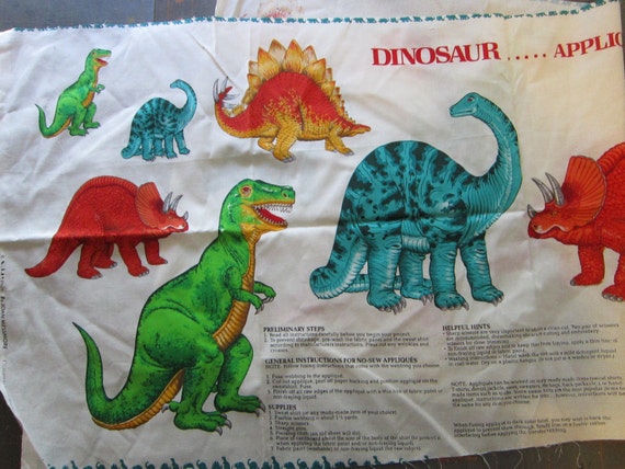 fabric panel dinosaurs joan messmore dinosaur applique